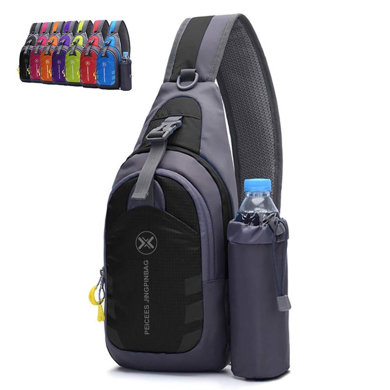 Peicees Chest Crossbody Sling Backpack Bag Travel Bike Gym Daypack for Women Men - Image 1